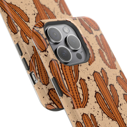Cactus Pattern Magnetic Impact Phone Case — Shockproof Desert Design