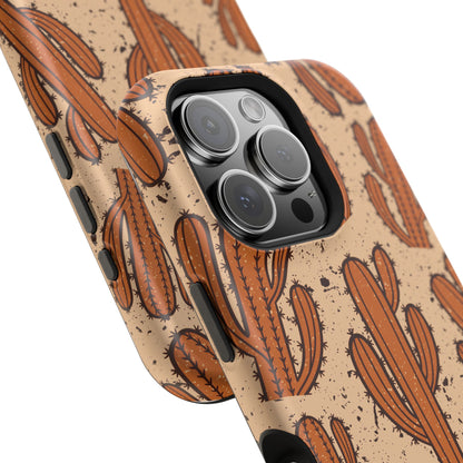 Cactus Pattern Magnetic Impact Phone Case — Shockproof Desert Design