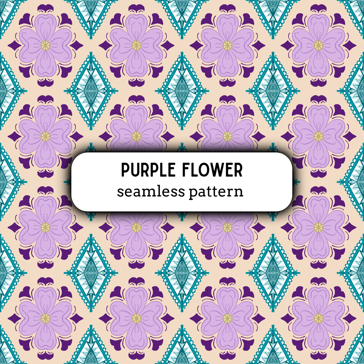 Purple Flower Seamless Pattern