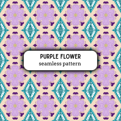 Purple Flower Seamless Pattern
