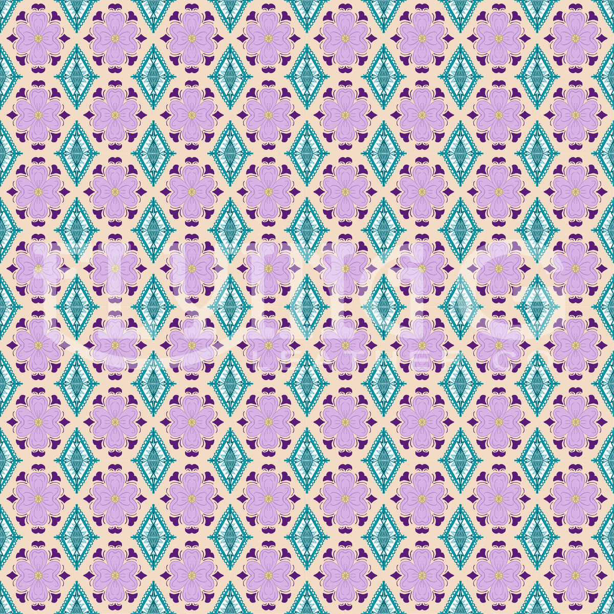 Purple Flower Seamless Pattern