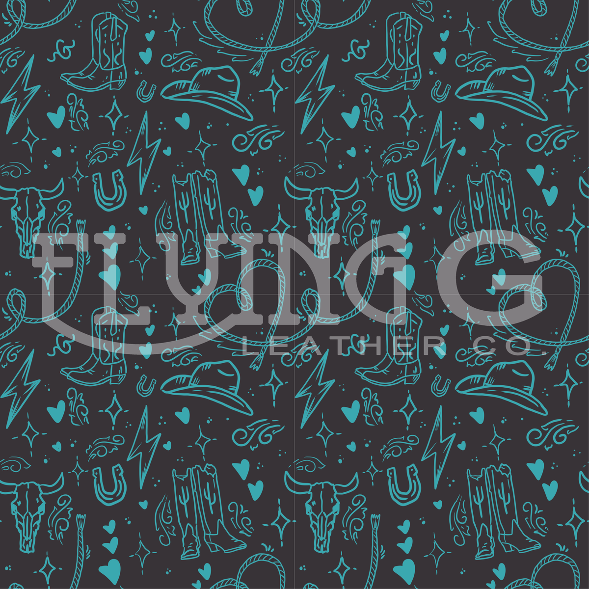 Turquoise Western Seamless Pattern