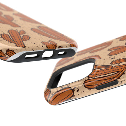 Cactus Pattern Magnetic Impact Phone Case — Shockproof Desert Design