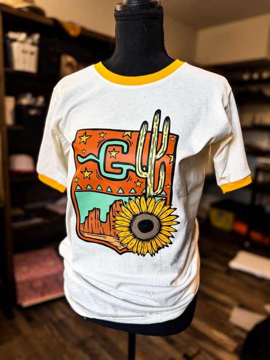 Back Number Ringer Tee (Yellow)