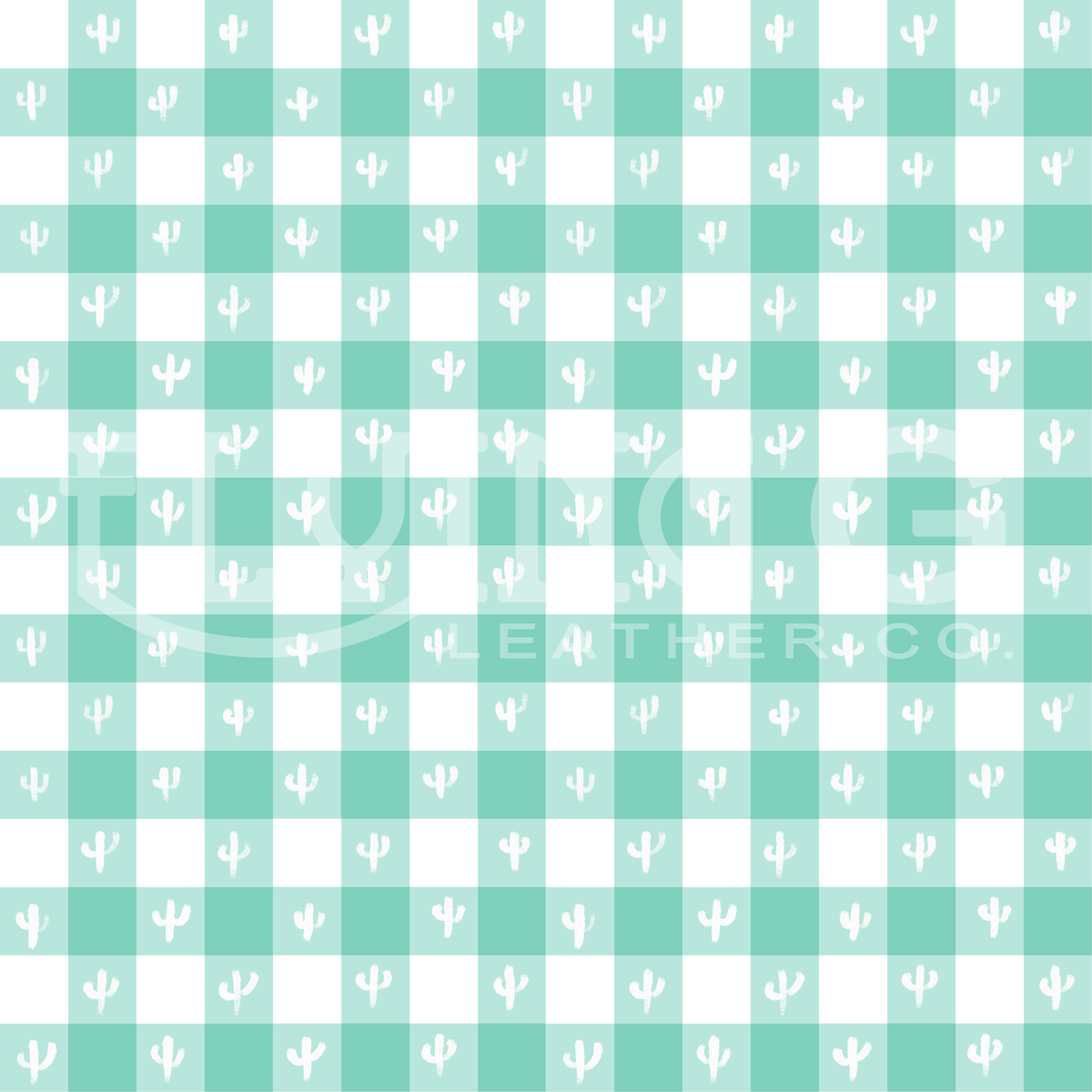 Cactus Gingham Seamless Pattern