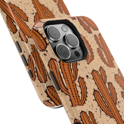 Cactus Pattern Magnetic Impact Phone Case — Shockproof Desert Design