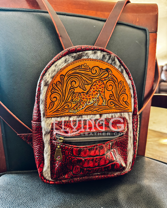 Heart Leopard Mini Backpack