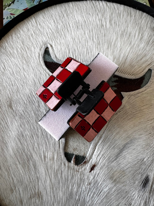 Checkered Hair Clip (small)