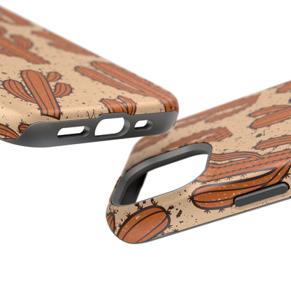 Cactus Pattern Magnetic Impact Phone Case — Shockproof Desert Design