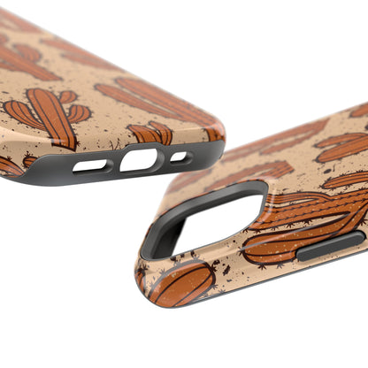 Cactus Pattern Magnetic Impact Phone Case — Shockproof Desert Design