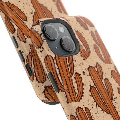 Cactus Pattern Magnetic Impact Phone Case — Shockproof Desert Design