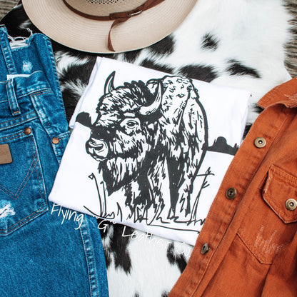 Buffalo Sketch Tee (White)