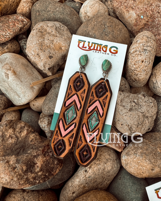 Aztec & Turquoise Stud Earrings
