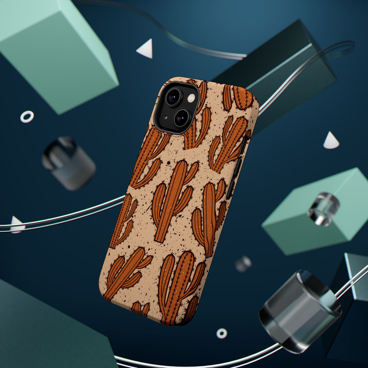 Cactus Pattern Magnetic Impact Phone Case — Shockproof Desert Design