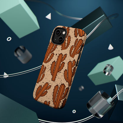 Cactus Pattern Magnetic Impact Phone Case — Shockproof Desert Design