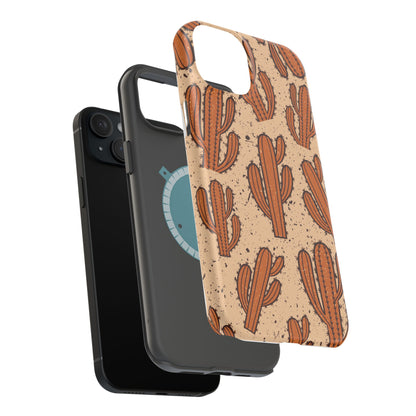 Cactus Pattern Magnetic Impact Phone Case — Shockproof Desert Design