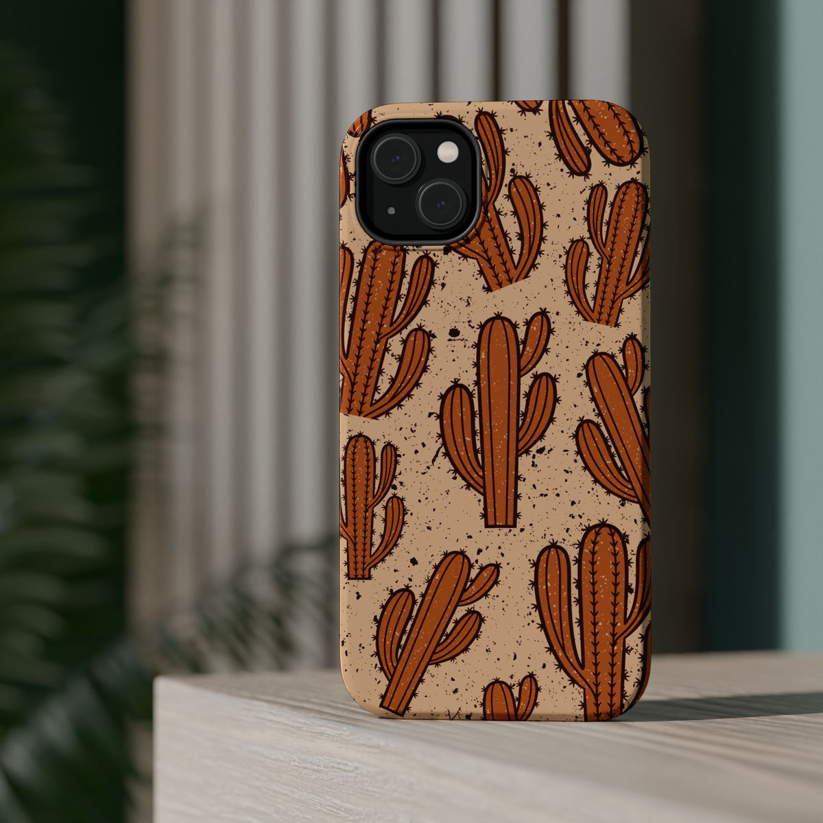 Cactus Pattern Magnetic Impact Phone Case — Shockproof Desert Design