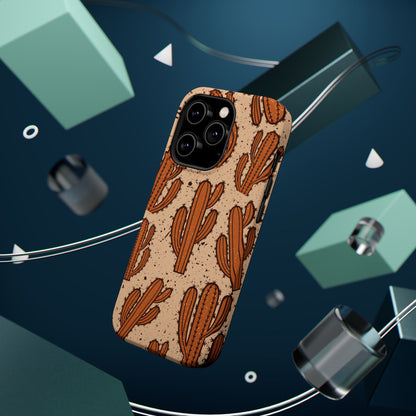 Cactus Pattern Magnetic Impact Phone Case — Shockproof Desert Design
