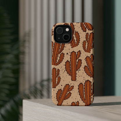 Cactus Pattern Magnetic Impact Phone Case — Shockproof Desert Design