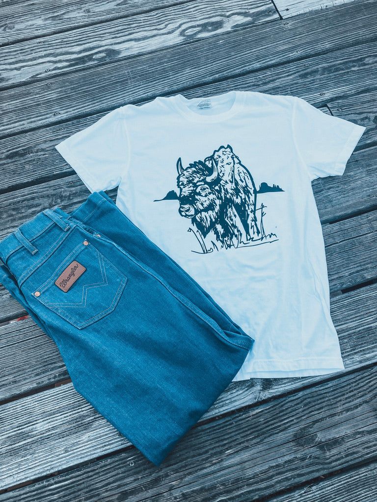 Buffalo Sketch Tee (White)