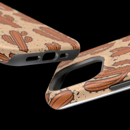 Cactus Pattern Magnetic Impact Phone Case — Shockproof Desert Design