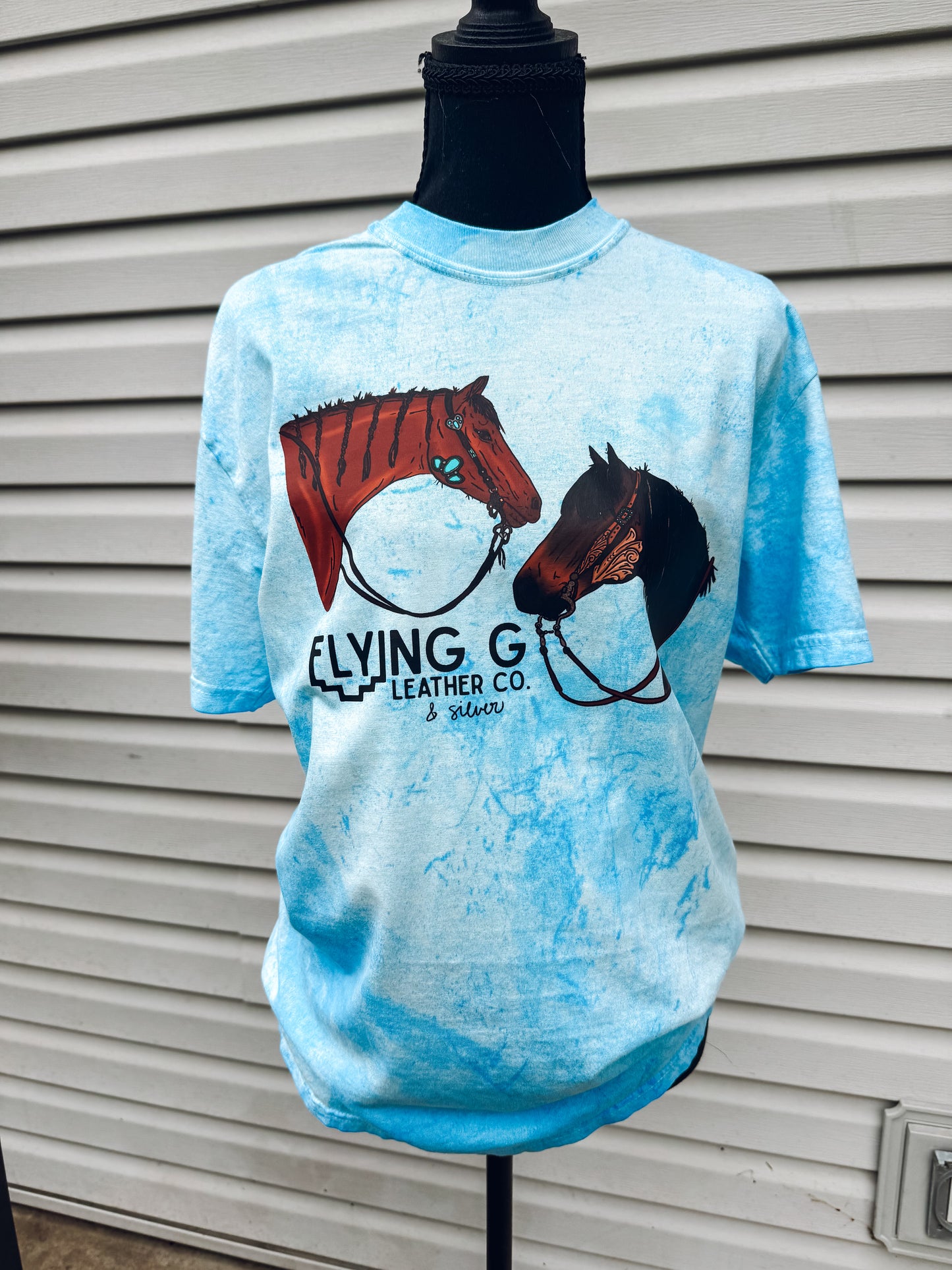 *NEW* Horse Logo Tee CC (Acid Wash Blue)