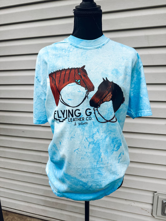 *NEW* Horse Logo Tee CC (Acid Wash Blue)