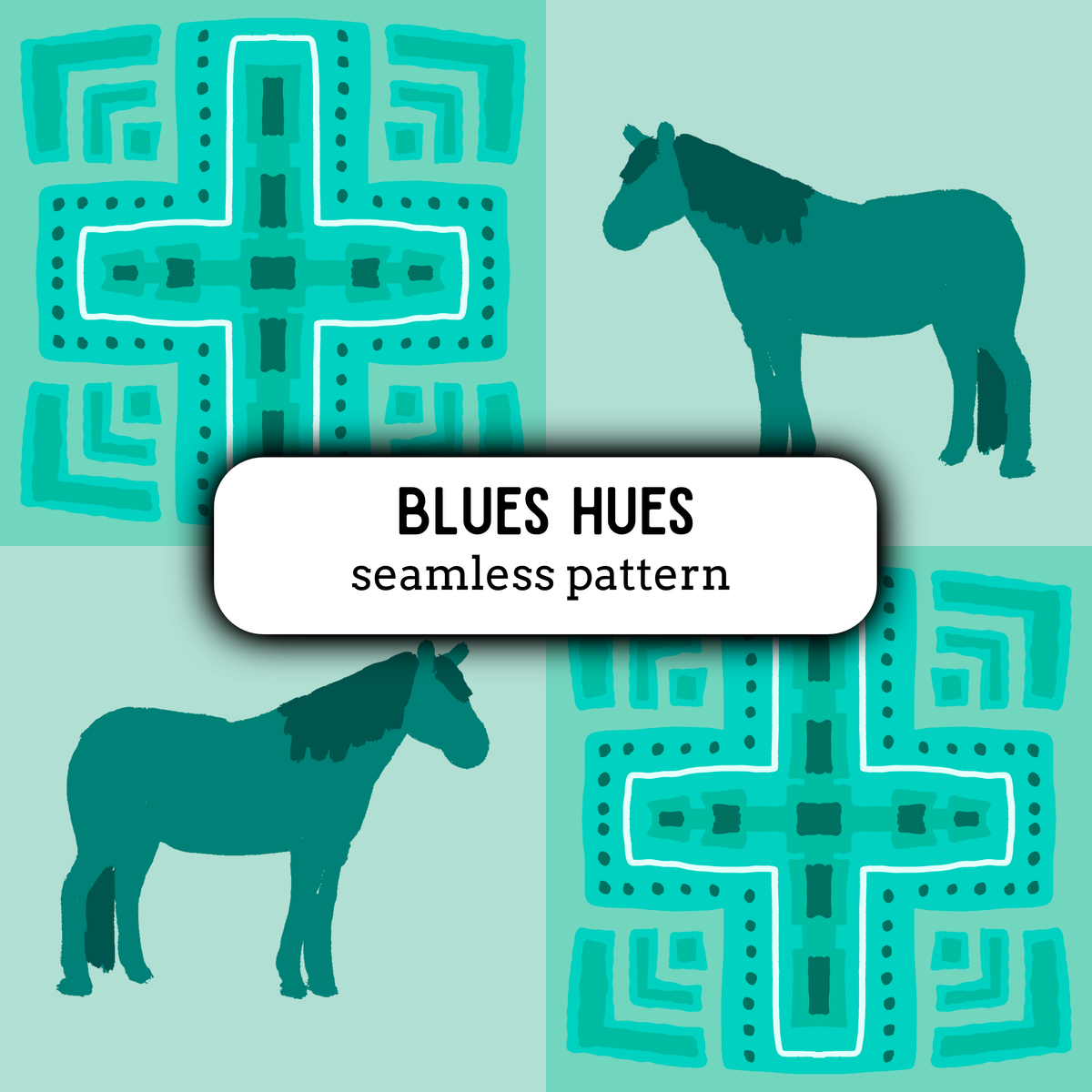 Blues Hues Seamless Pattern