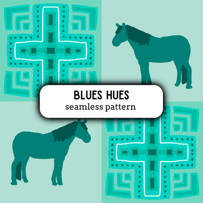 Blues Hues Seamless Pattern
