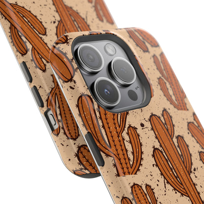 Cactus Pattern Magnetic Impact Phone Case — Shockproof Desert Design