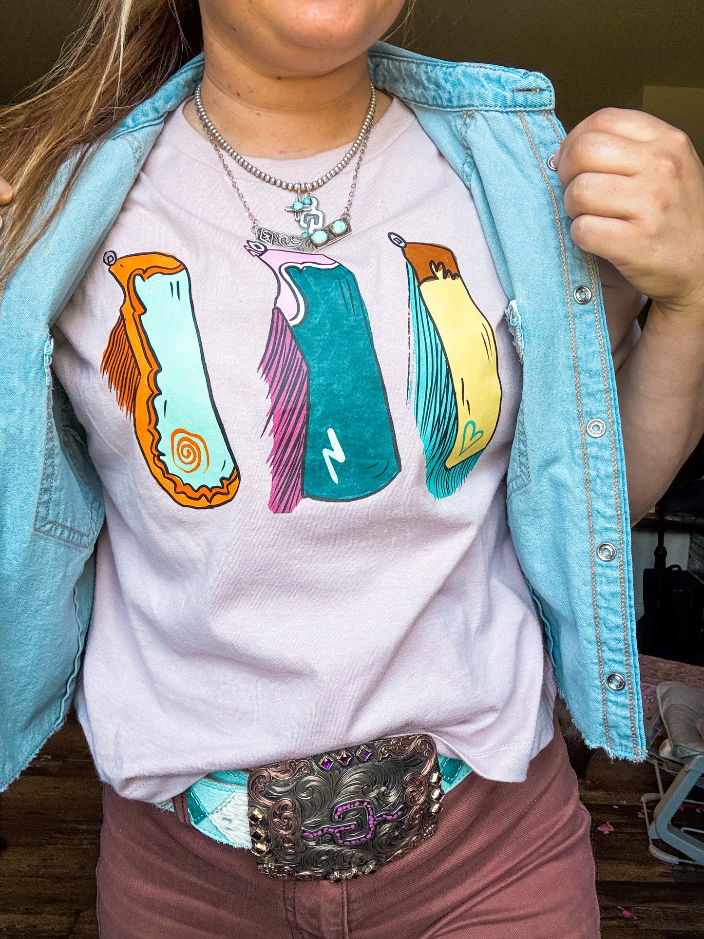 Funky Chap Crop Tee (Blush Pink)