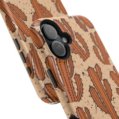 Cactus Pattern Magnetic Impact Phone Case — Shockproof Desert Design