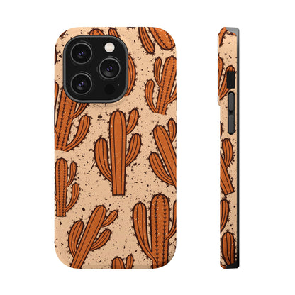 Cactus Pattern Magnetic Impact Phone Case — Shockproof Desert Design