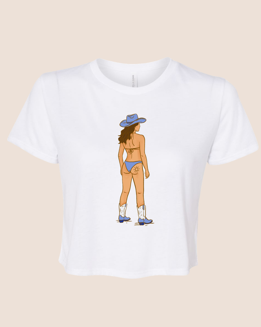 Kini Cowgirl Crop Tee (White)