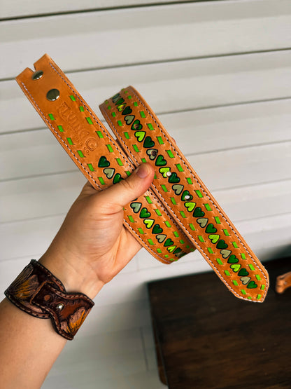 Heart Buckstitch Belt (4-6 week turnaround)