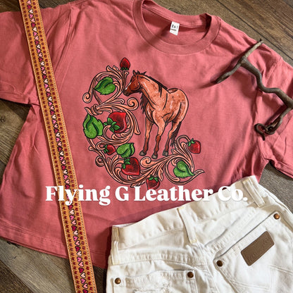 Strawberry Roan Crop Tee
