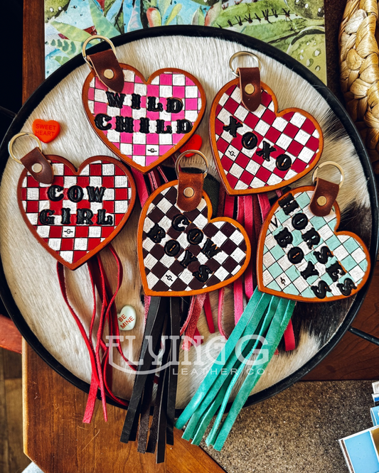 Checkered Fringe Candy Hearts