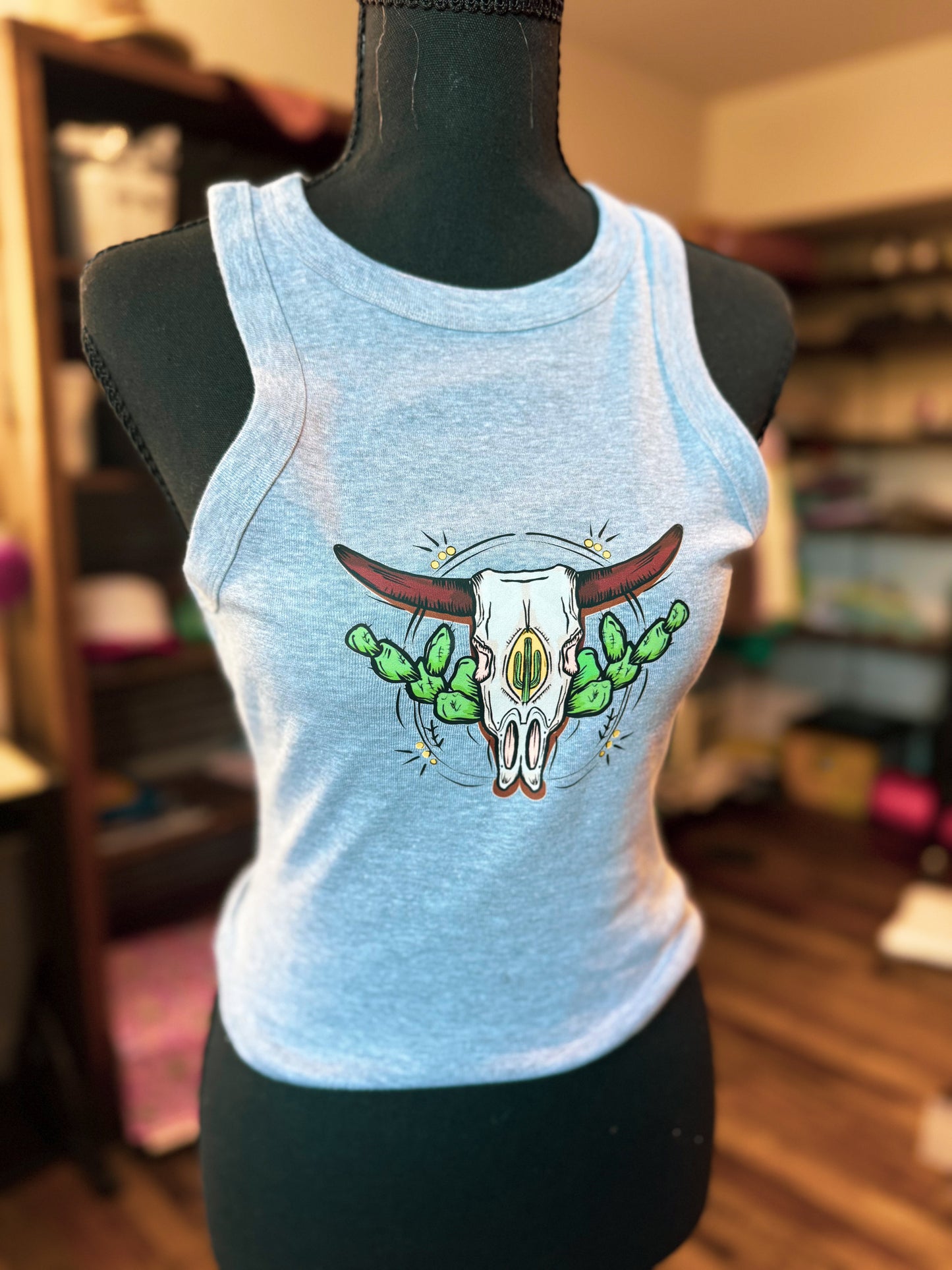 Skull & Cactus Tank (Gray)