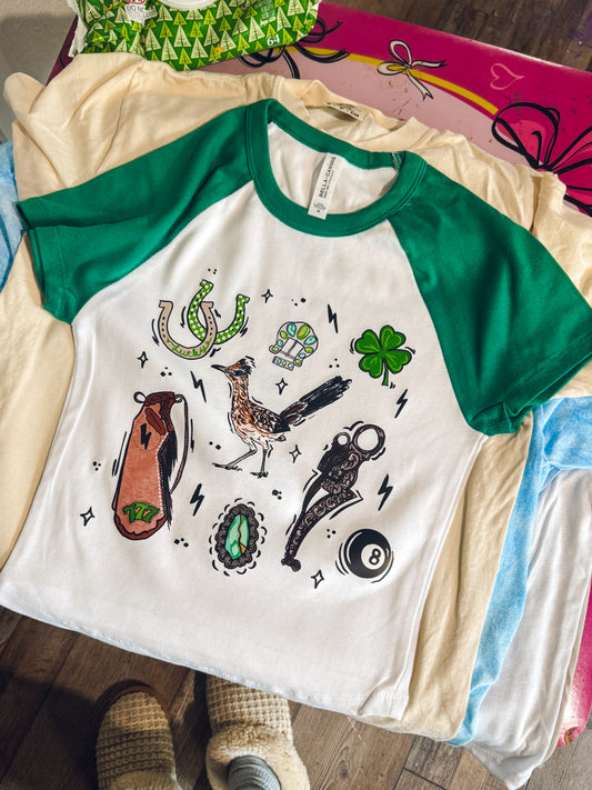 Lucky Collage Baby Tee