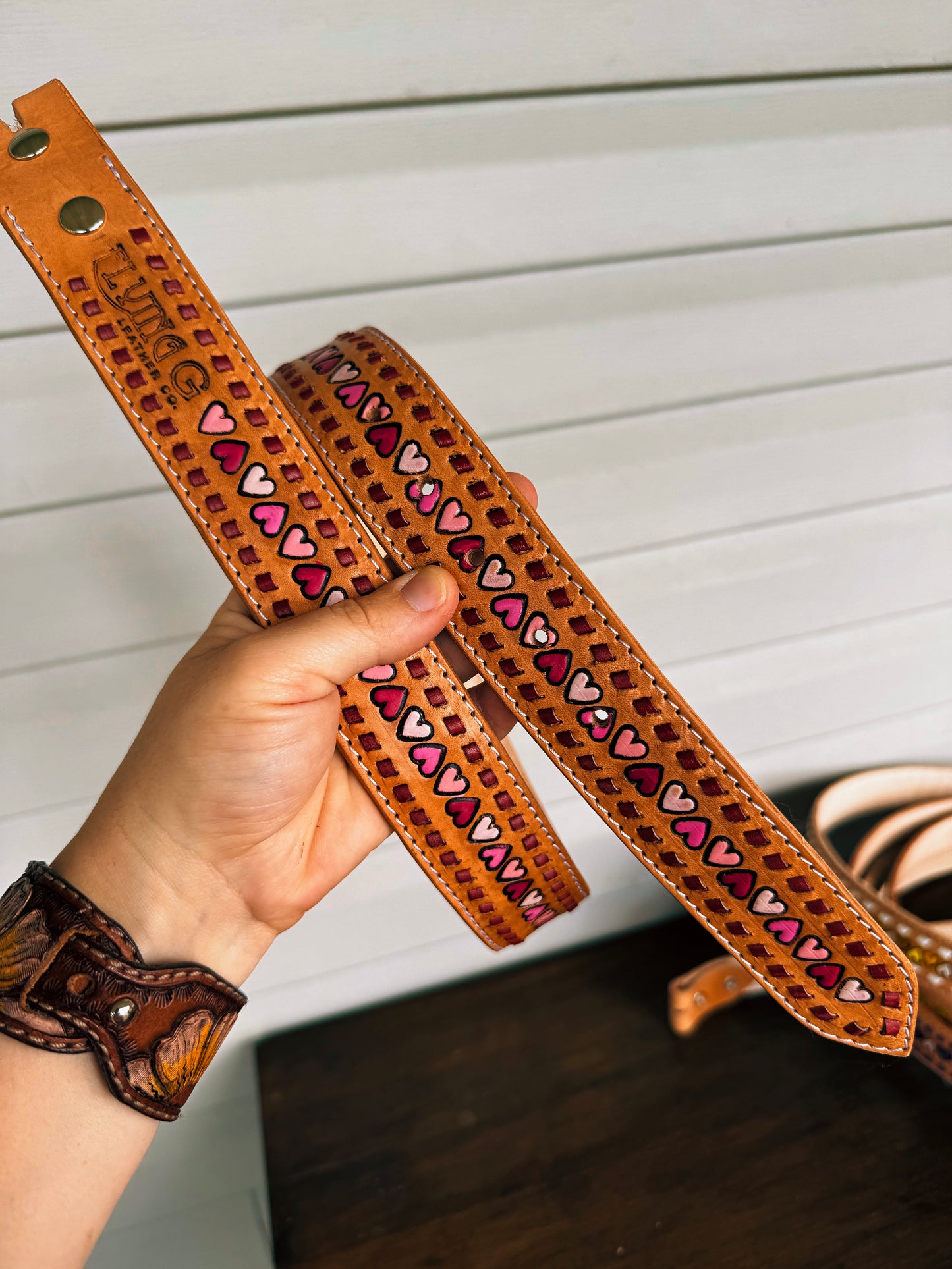 Heart Buckstitch Belt (4-6 week turnaround)
