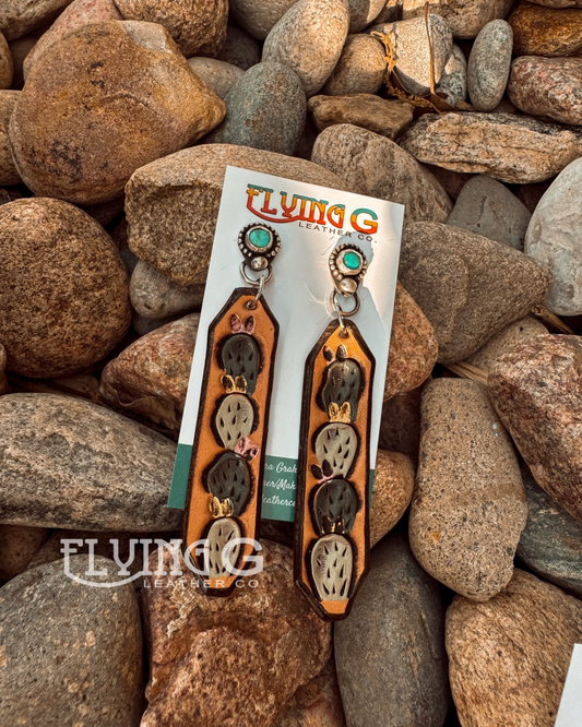 Cactus & Turquoise Stud Earrings