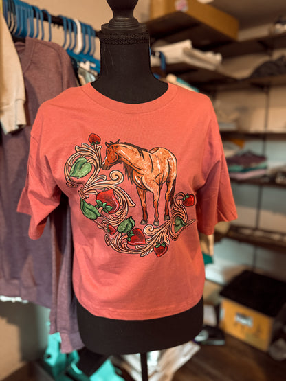 Strawberry Roan Crop Tee