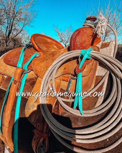 Turquoise Latigo Saddle Strings (Pair)