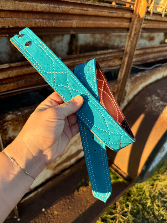 Teal Suede Belt - Made To Order