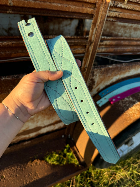 Turquoise Suede Belt - Made To Order