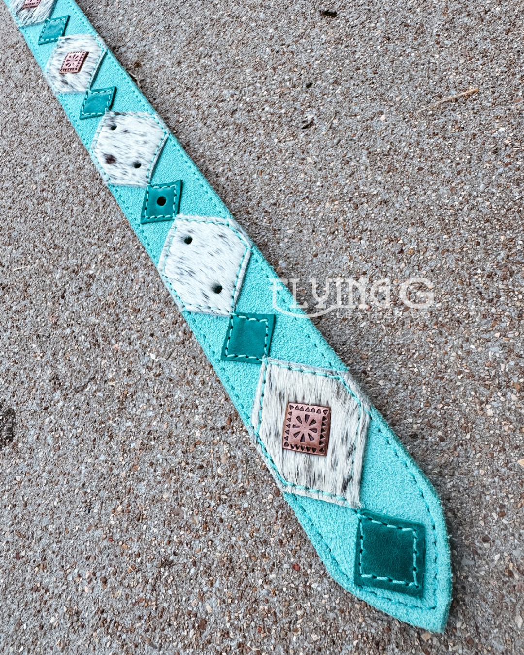 Cowhide & Suede Belt - 32” (to center hole)