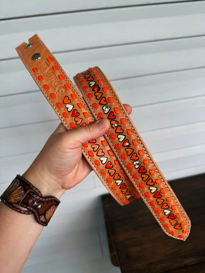 Heart Buckstitch Belt (4-6 week turnaround)