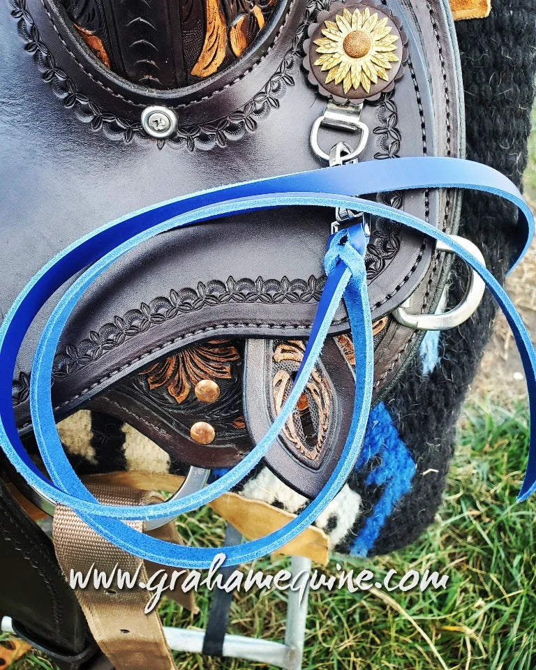 Royal Blue Latigo Saddle Strings (Pair)