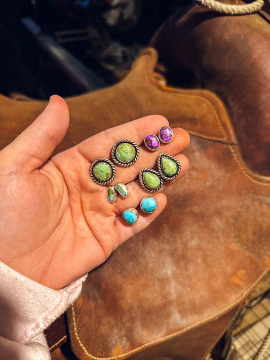 Turquoise & Sterling Studs
