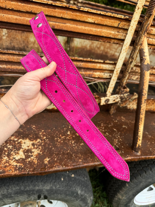 Pink Suede Belt - Made To Order